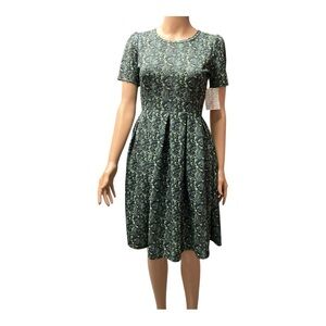 LuLaRoe - NWT - Green A-Line Midi Dress Short Sleeve Amelia Style